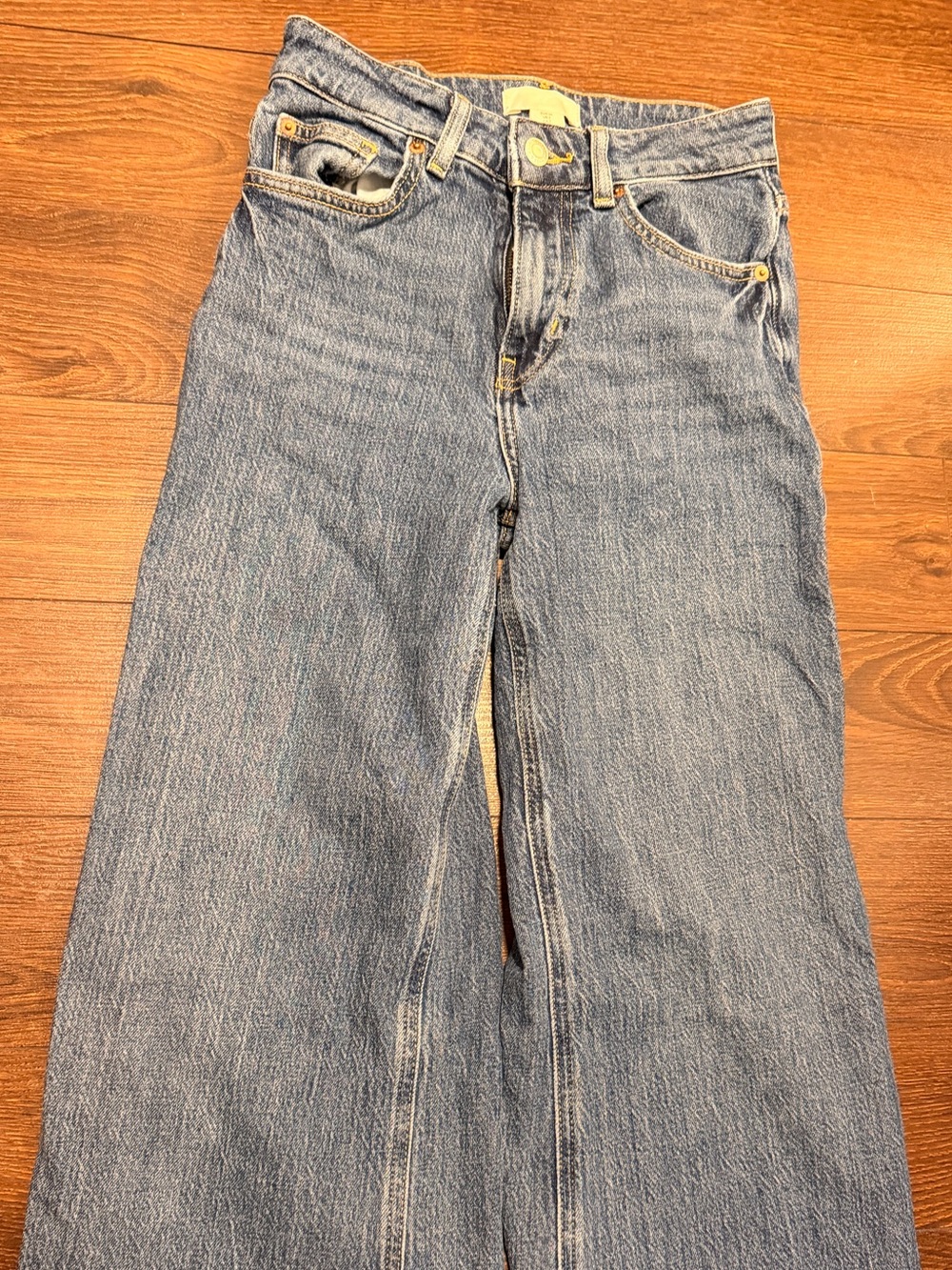H&M Women's Wide-Leg Jeans in Light Blue Denim